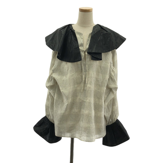 DECO depuis1985 / Deco depuis1985 | Switching volume collar sleeve sheer pattern blouse shirt | F | Women's