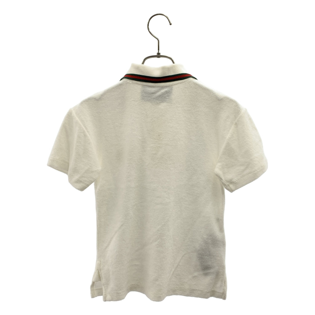 GUCCI / 구찌 | 인터로킹 GG 로고 패치 골드 버튼 폴로 셔츠 컷소우 | XS |