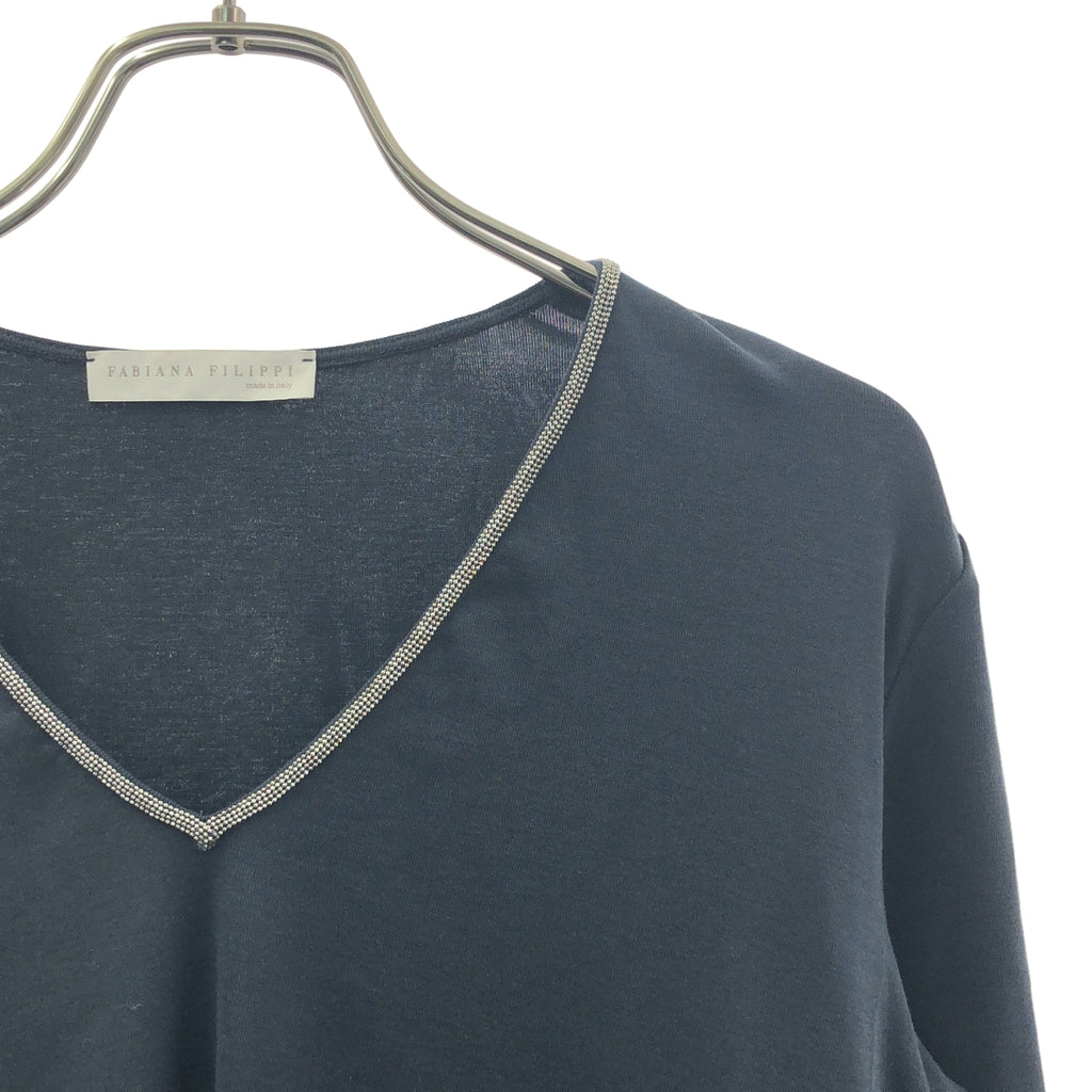 FABIANA FILIPPI / ファビアナフィリッピ | ビジュー装飾カラー プルオーバー カットソー | 44/M | レディース