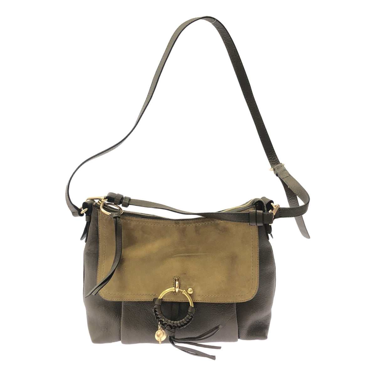 SEE BY CHLOE / シーバイクロエ | JOAN スエードフラップ 2WAY レザー ショルダーバッグ | ブラウン / ライトブラウン | レディース