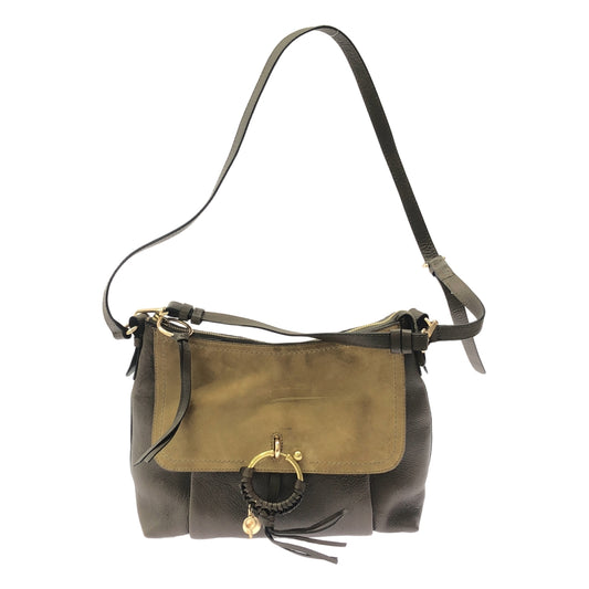 SEE BY CHLOE / シーバイクロエ | JOAN スエードフラップ 2WAY レザー ショルダーバッグ | ブラウン / ライトブラウン | レディース