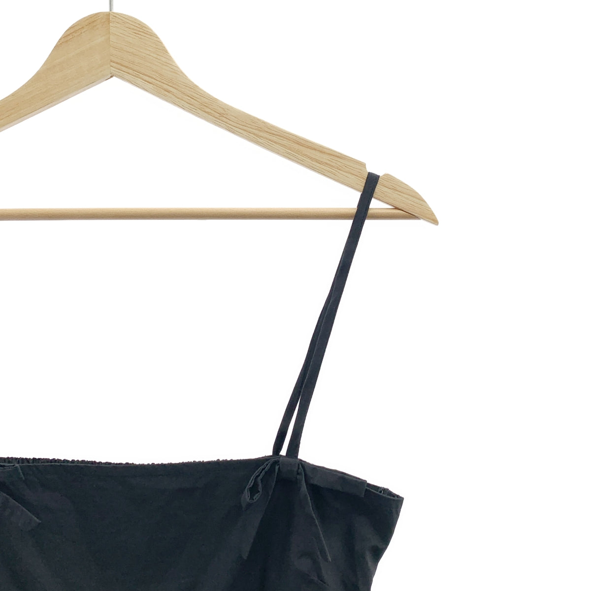 Ganni 棉質府綢吊帶連身裙，36 碼，黑色，女款