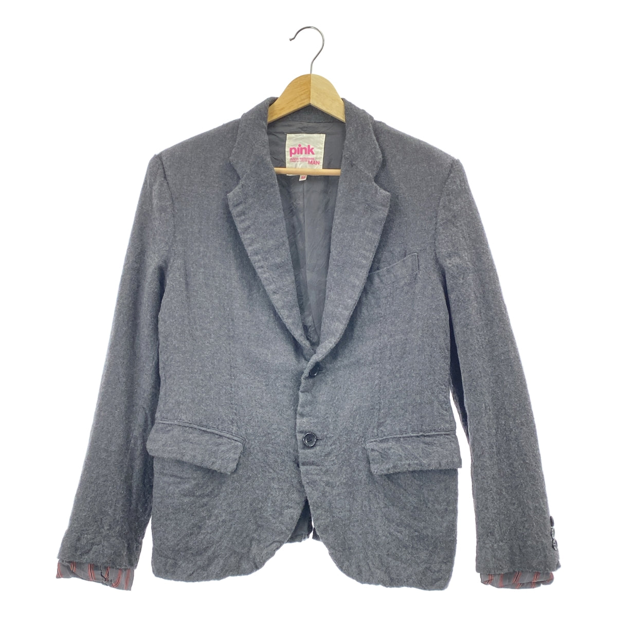 JUNYA WATANABE MAN PINK / 준야와타나베만 핑크 | 2013AW | 축융 가공 울 테일러드 재킷 | M | 그레이 |