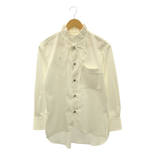 [Good Condition] ELLIE | Stand Ruffle Blouse | F | White | Women's