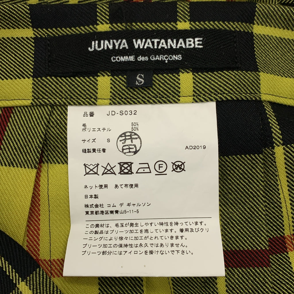 JUNYA WATANABE COMME des GARCONS / 준야와타나베 | 2019AW | 울 체크 플리츠 스커트 | S |