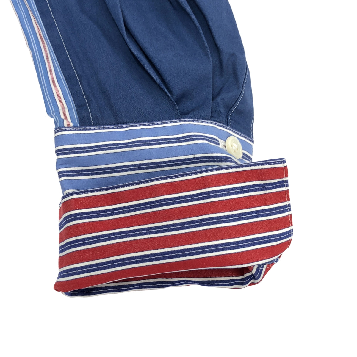 IKUFURUDATE / 이쿠후루다테 | 스트라이프 오버 셔츠 블라우스 | 34 | 블루 | 여성