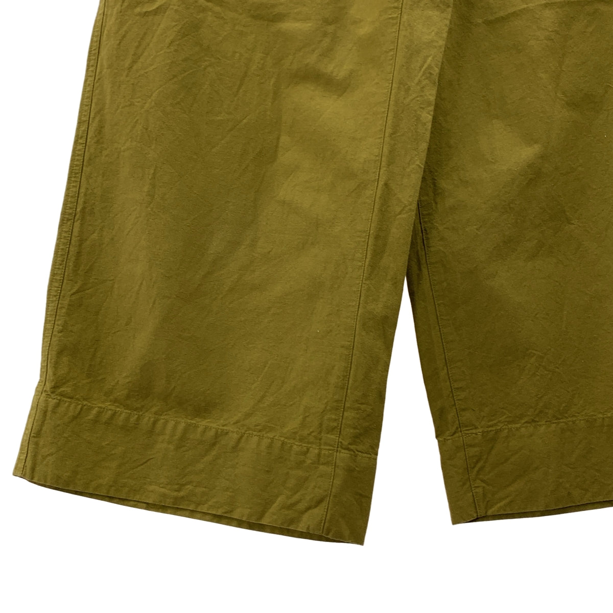 MHL. / エムエイチエルマーガレットハウエル | 2022SS | DRY COTTON LINEN ドライコットン リネン サイドボタン ワイドパンツ | 1 | カーキ | レディース