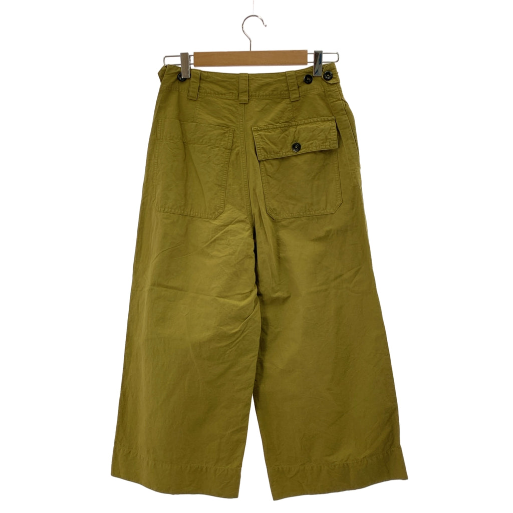 MHL. / 엠에이치엘 마가렛 하웰 | 2022SS | DRY COTTON LINEN 드라이 코튼 린넨 사이드 버튼 와이드 팬츠 | 1 | 카키 |