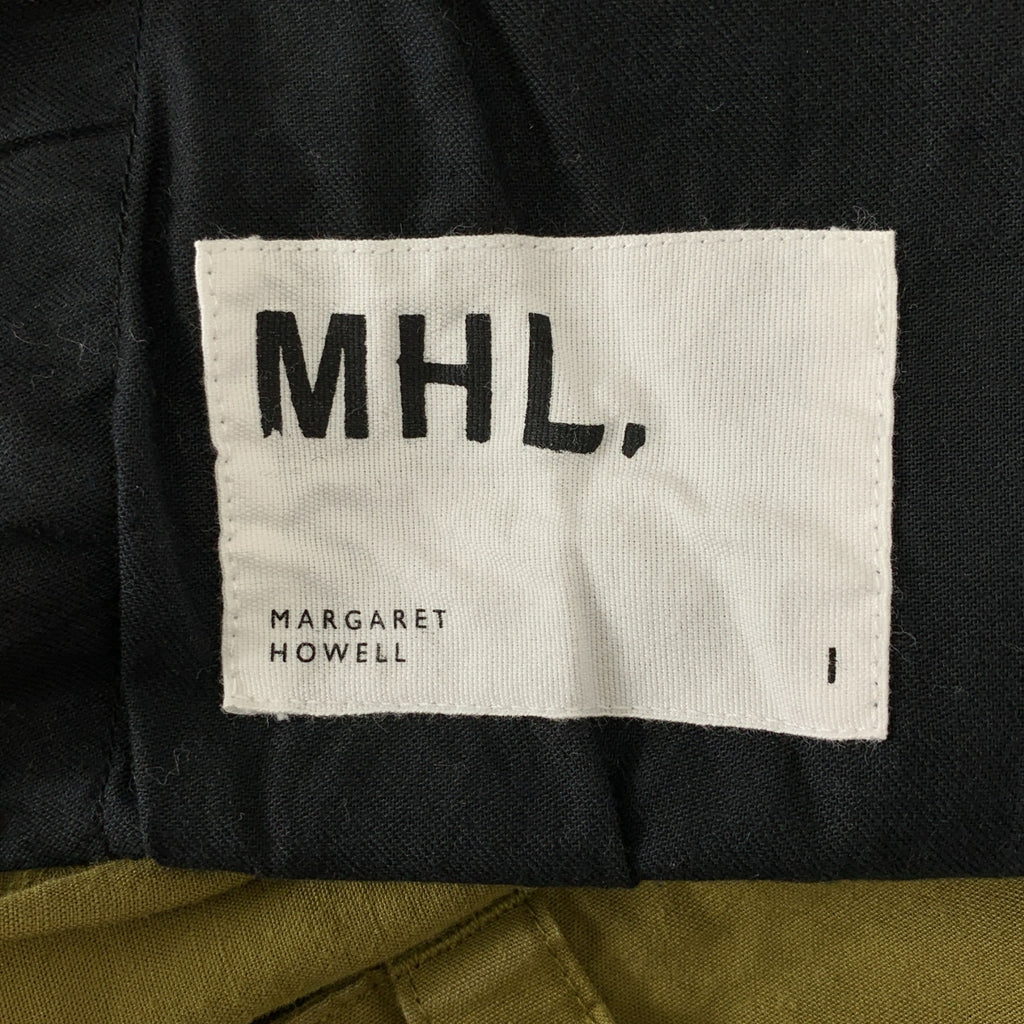 MHL. / 엠에이치엘 마가렛 하웰 | 2022SS | DRY COTTON LINEN 드라이 코튼 린넨 사이드 버튼 와이드 팬츠 | 1 | 카키 |