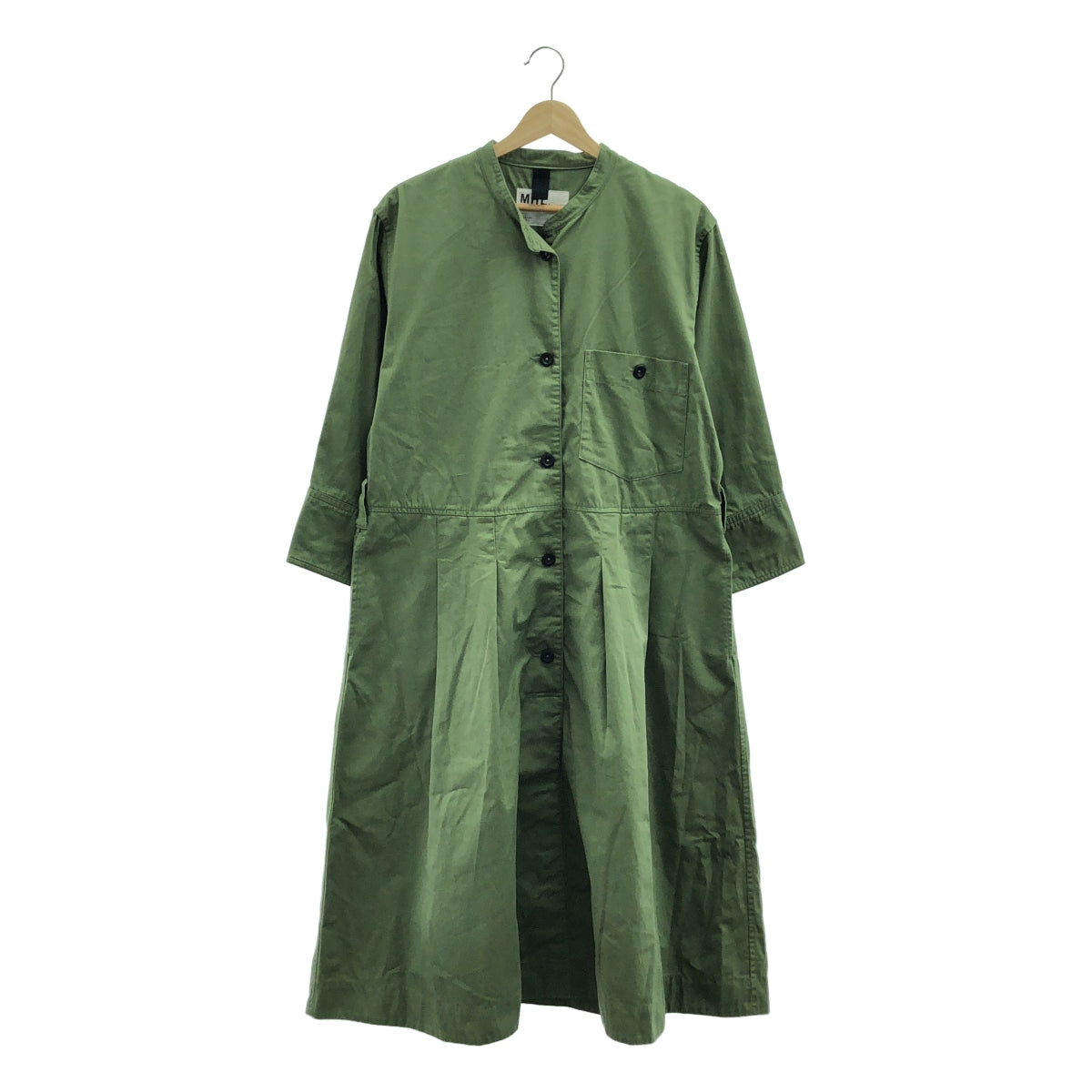 MHL. / 엠에이치엘 마가렛 하웰 | 2023AW | SOFT DENSE COTTON OP 코튼 롱 원피스 | 2 | 그린 | 여성