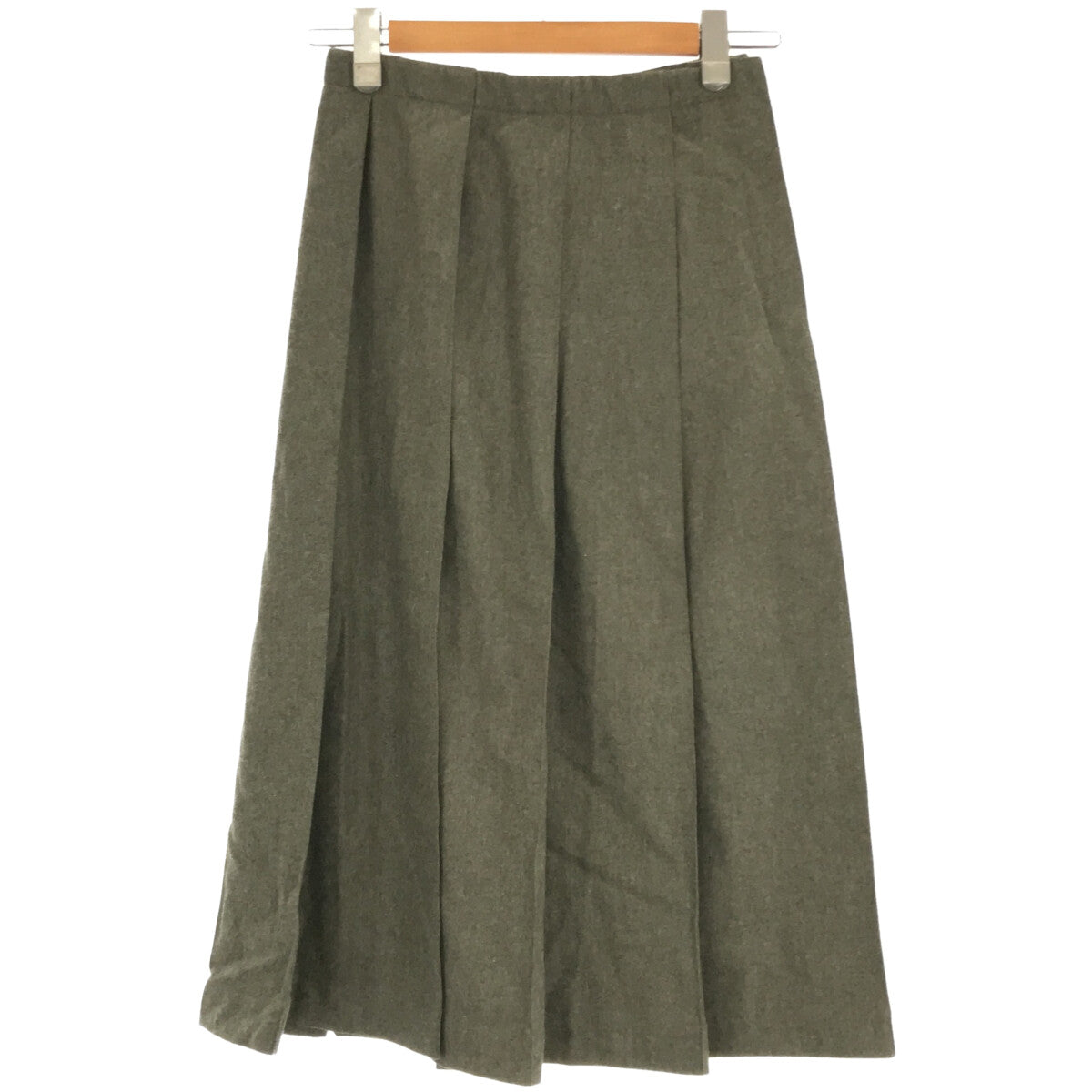[狀況良好] JIL SANDER+ | 2020秋冬 |厚重羊毛百褶裙 | 32 |橄欖 |女性的