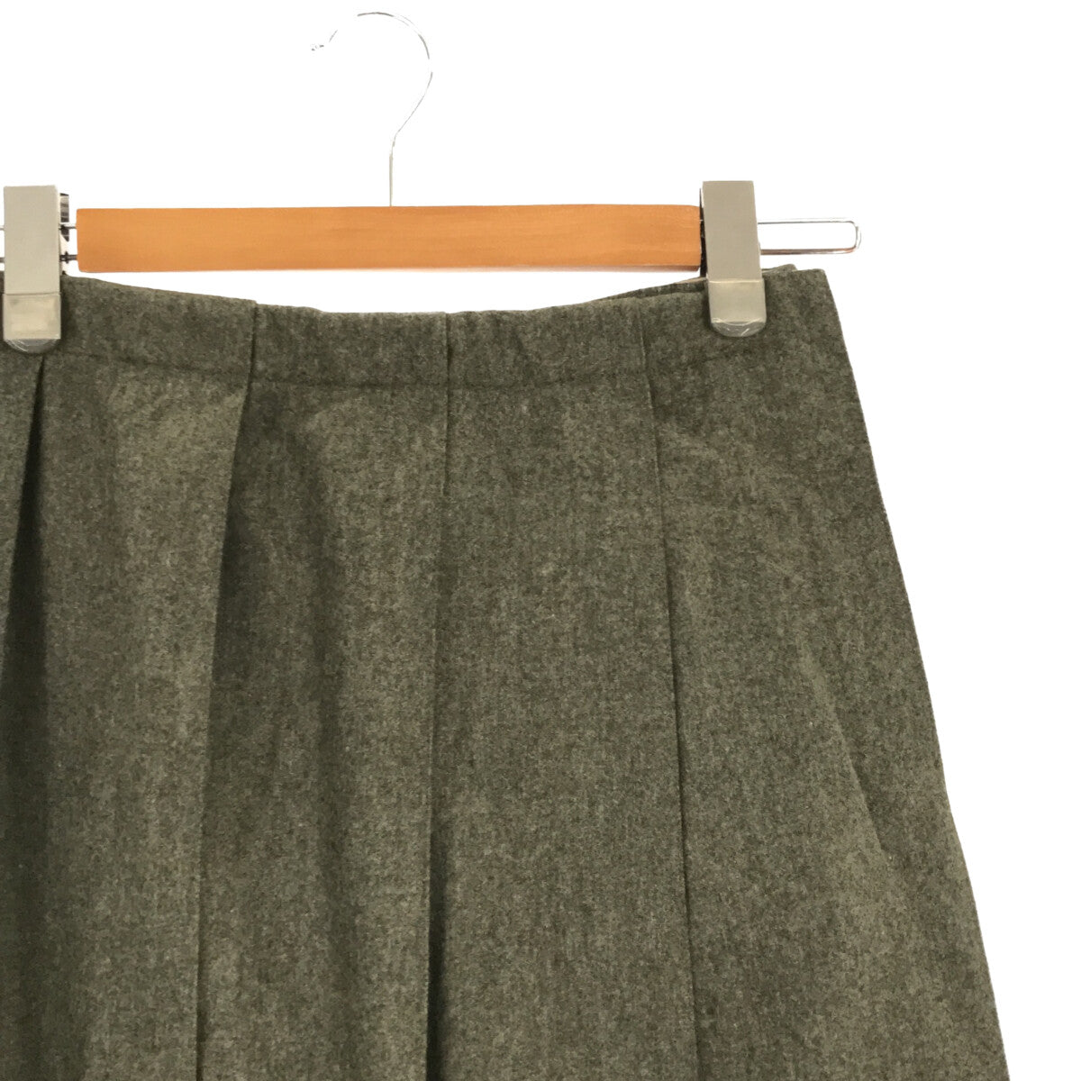 [狀況良好] JIL SANDER+ | 2020秋冬 |厚重羊毛百褶裙 | 32 |橄欖 |女性的