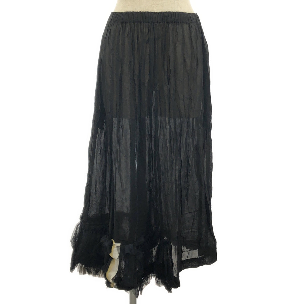 robe de chambre COMME des GARCONS / 로브드 샹블 콤 데 갤슨 | 2004AW | 제품 염색 레이스 장식 드로우 스트링 시어 스커트 |