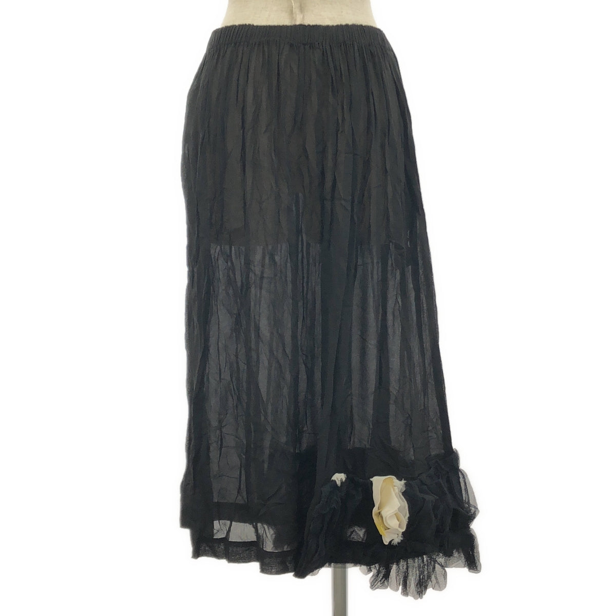 robe de chambre COMME des GARCONS / 로브드 샹블 콤 데 갤슨 | 2004AW | 제품 염색 레이스 장식 드로우 스트링 시어 스커트 |