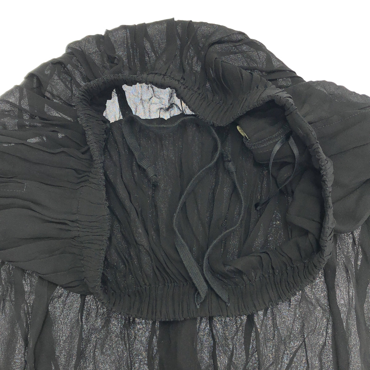 robe de chambre COMME des GARCONS / 로브드 샹블 콤 데 갤슨 | 2004AW | 제품 염색 레이스 장식 드로우 스트링 시어 스커트 |