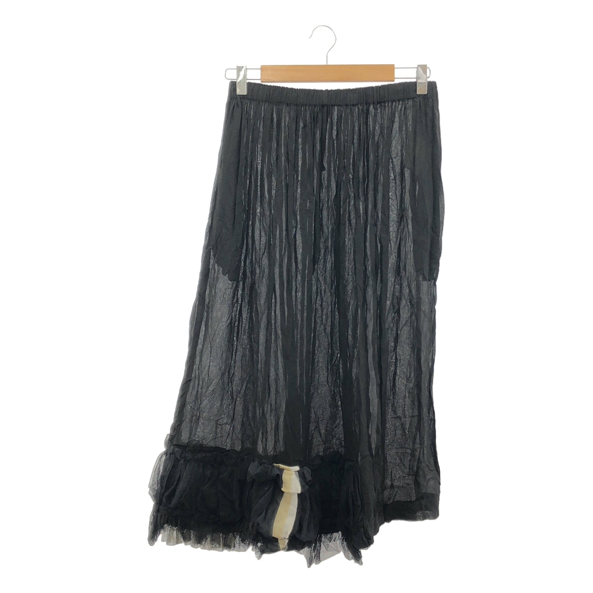 robe de chambre COMME des GARCONS / 로브드 샹블 콤 데 갤슨 | 2004AW | 제품 염색 레이스 장식 드로우 스트링 시어 스커트 |