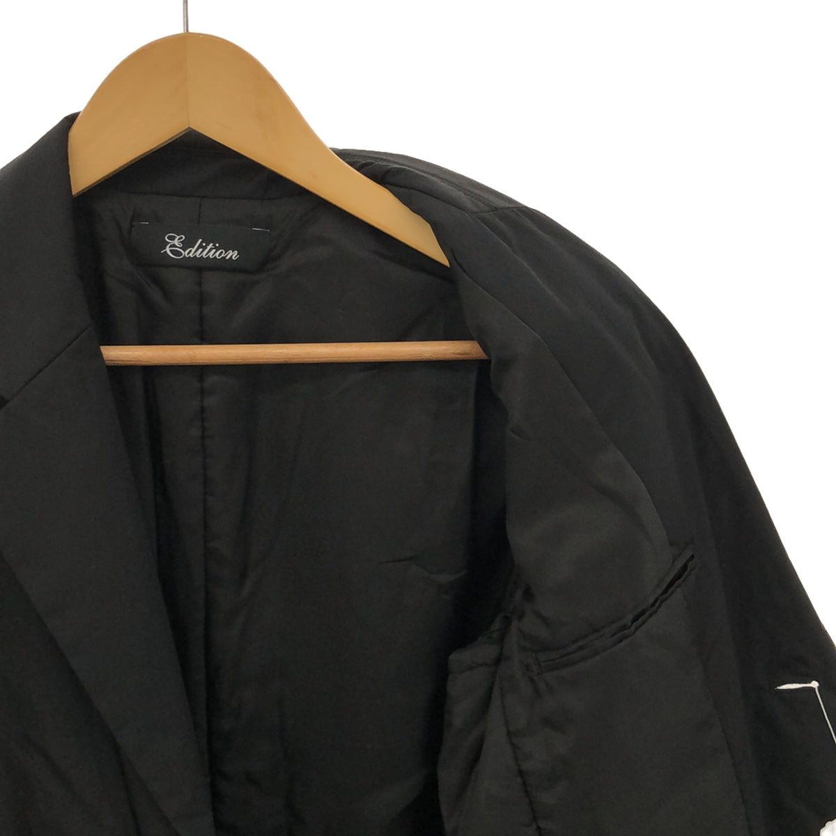 【美品】  Edition / エディション トゥモローランド | 2022AW | TEFFETA CHESTER COAT ポリエステル チェスターコート | 34 | ブラック | レディース
