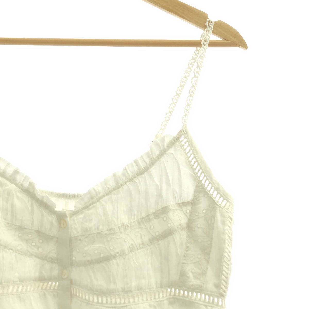 CASA FLINE / カーサフライン | オーガニックコットンレースキャミソール | F |