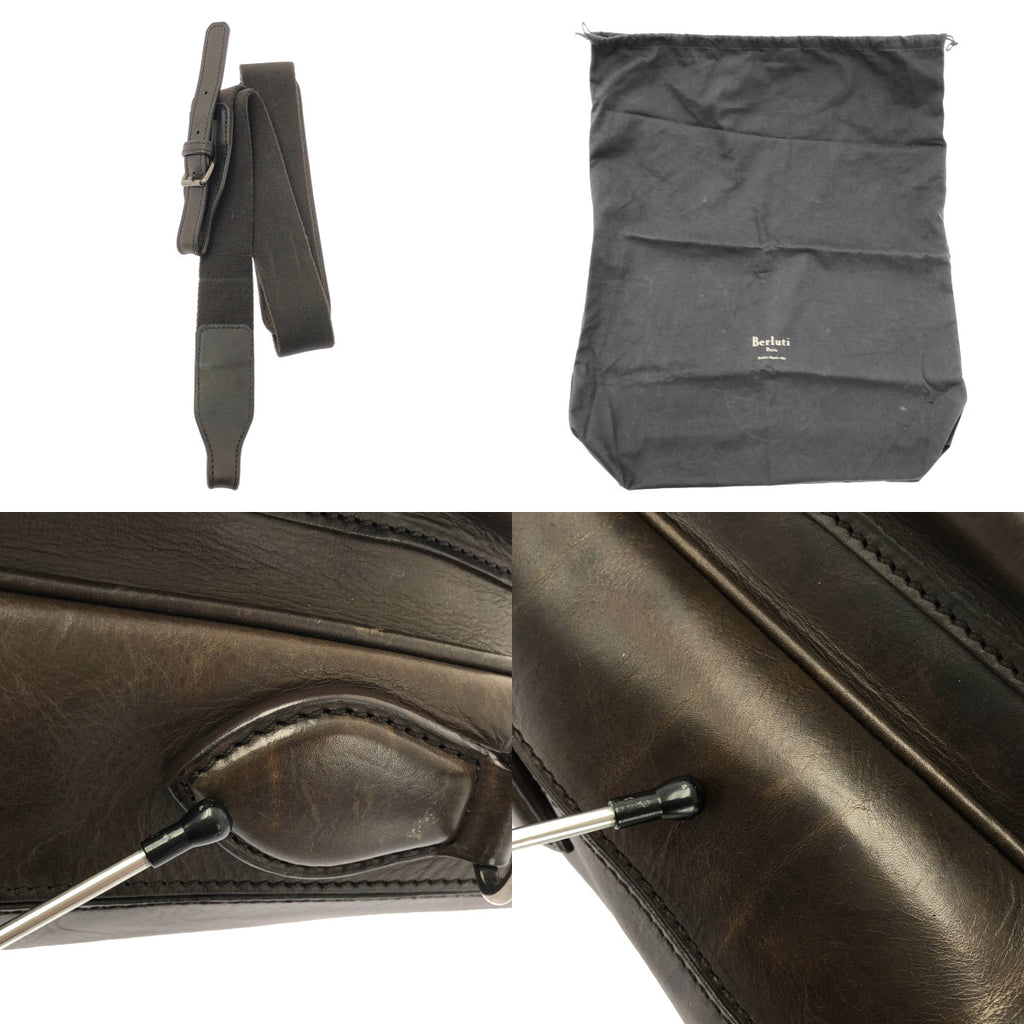 BERLUTI | ETUO Scritto 書法雙肩商務包 | 深棕色 | 男士