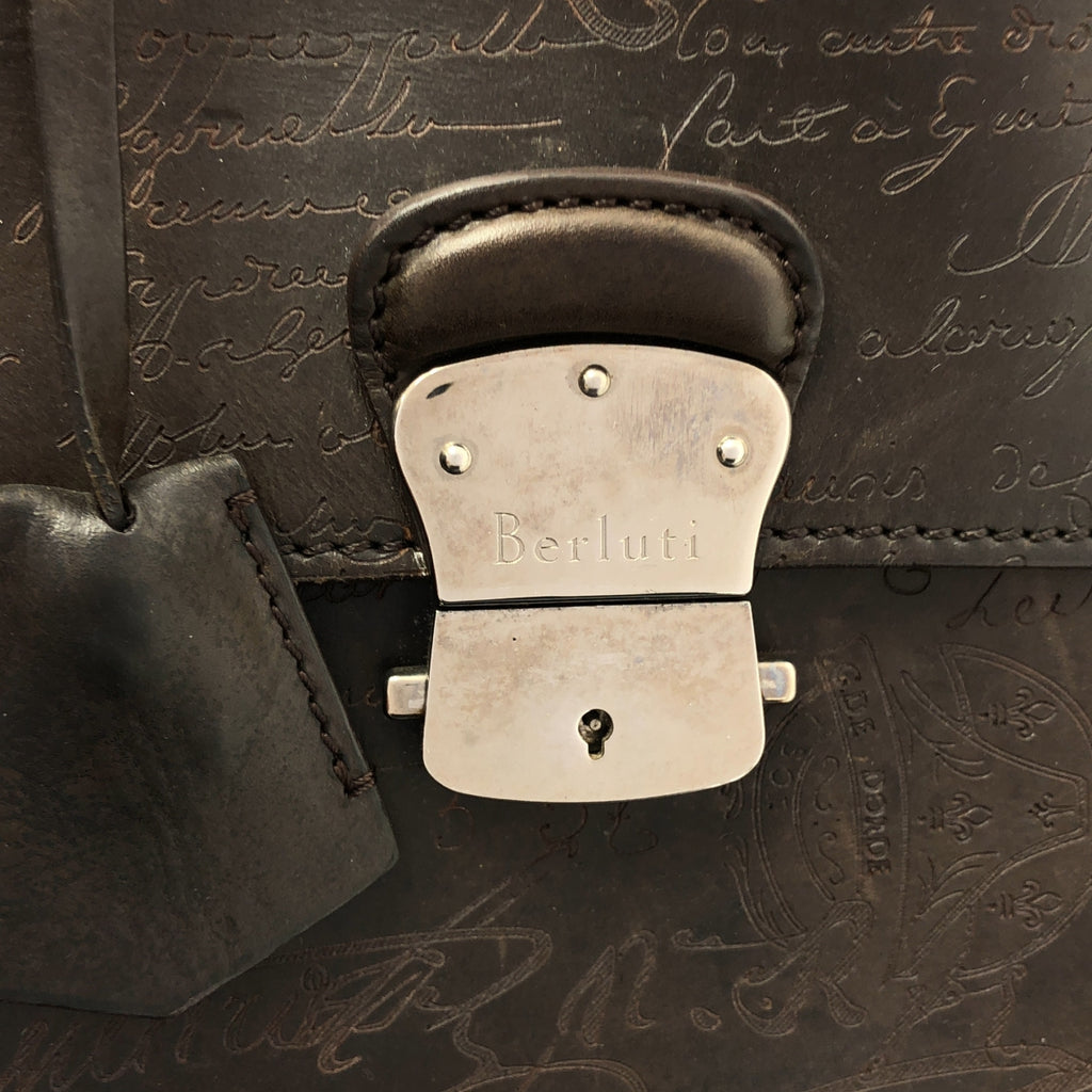 BERLUTI | ETUO Scritto 書法雙肩商務包 | 深棕色 | 男士