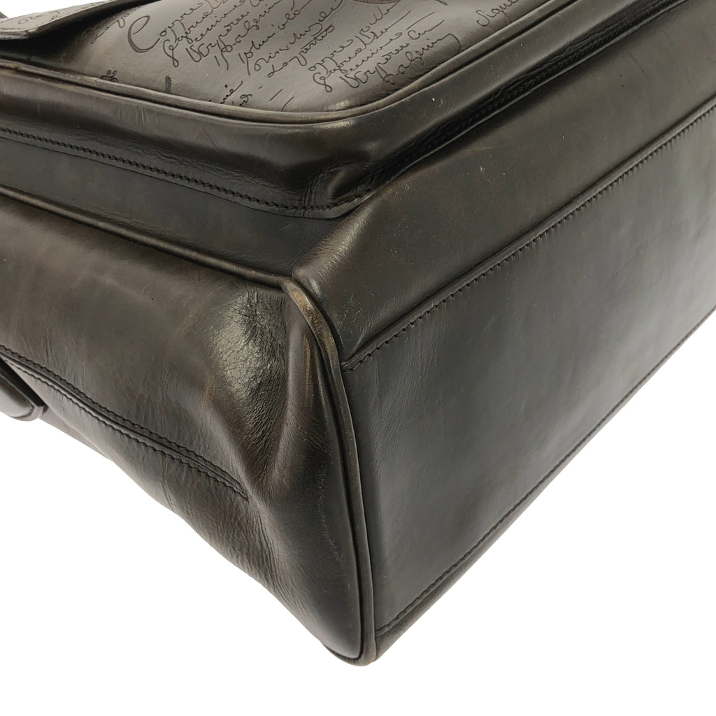 BERLUTI | ETUO Scritto 書法雙肩商務包 | 深棕色 | 男士