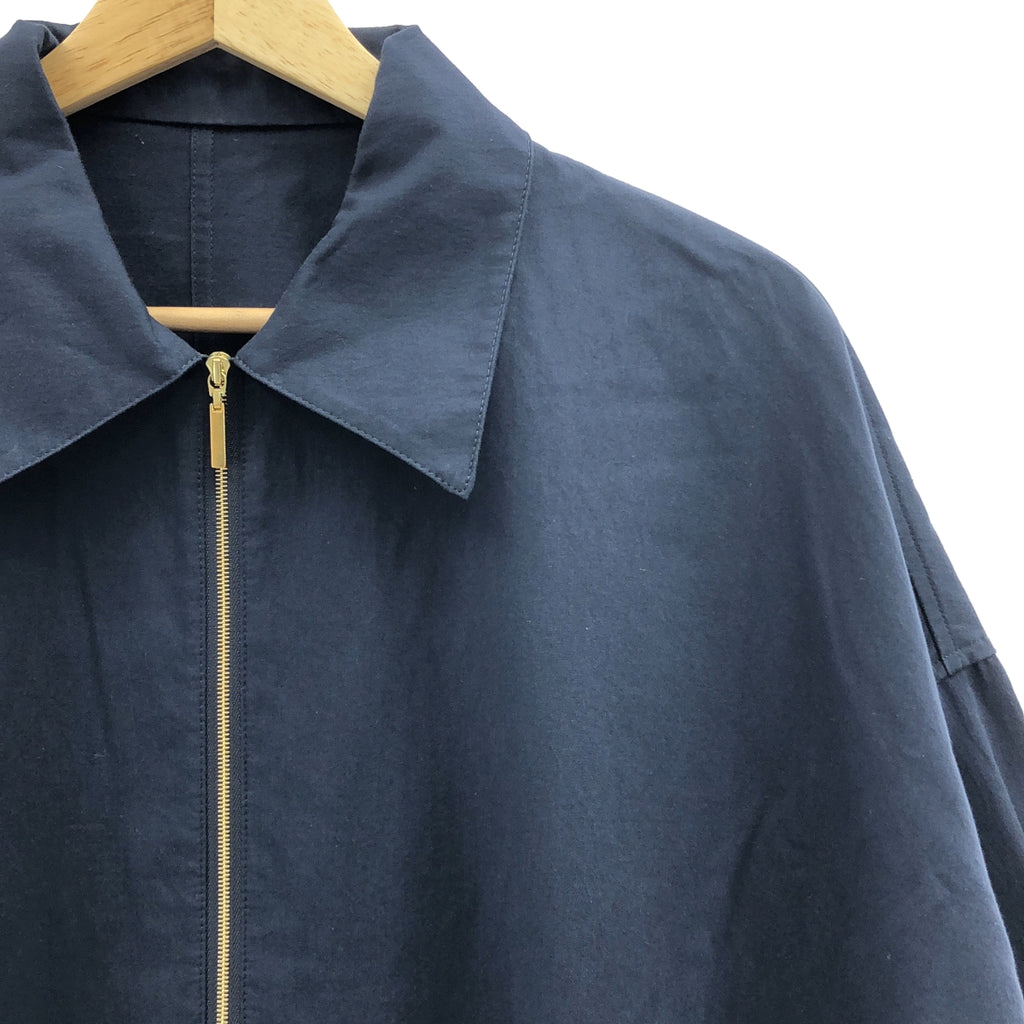 【新品】  Spick and Span / スピックアンドスパン | 2024SS | コットンサテンハーフジップワンピース | 38 | ネイビー | レディース
