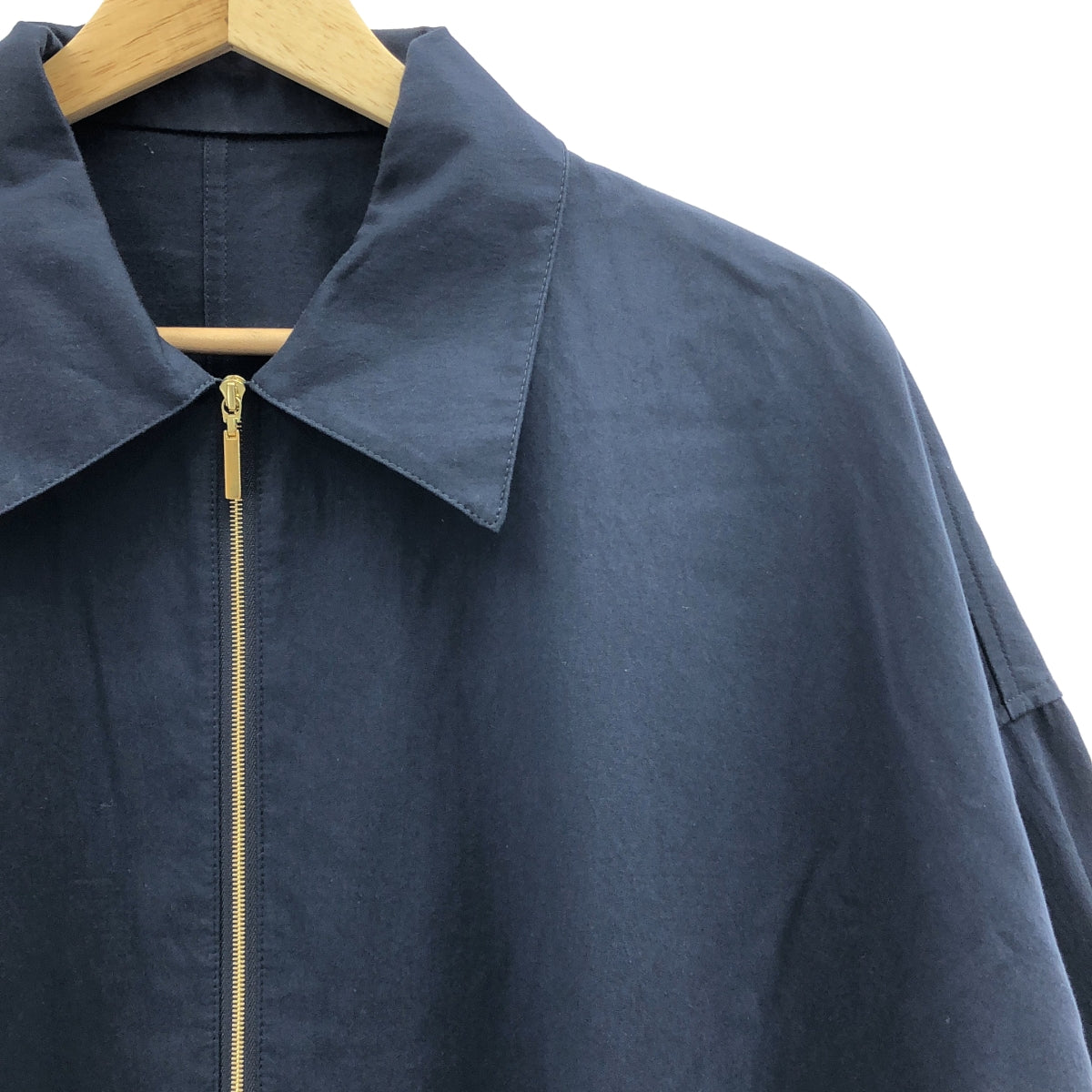 【新品】  Spick and Span / スピックアンドスパン | 2024SS | コットンサテンハーフジップワンピース | 38 | ネイビー | レディース
