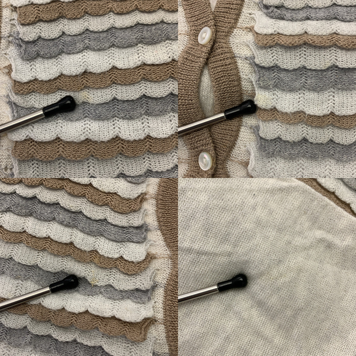 mina perhonen / 미나펠호넨 | 2009SS | sheep cloud / 스칼랩 프릴 장식 니트 가디건 | 36 | 멀티 컬러 | 여성