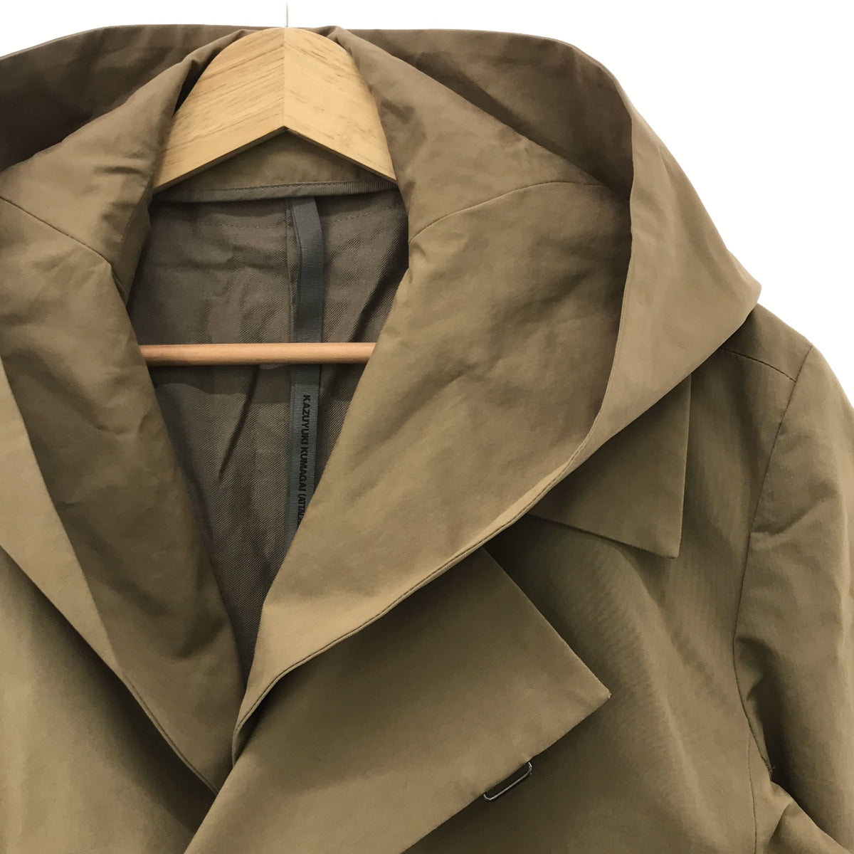 KAZUYUKI KUMAGAI ATTACHMENT | High Count Rubber Cloth Hooded Coat | Size 3 | Khaki | Men's