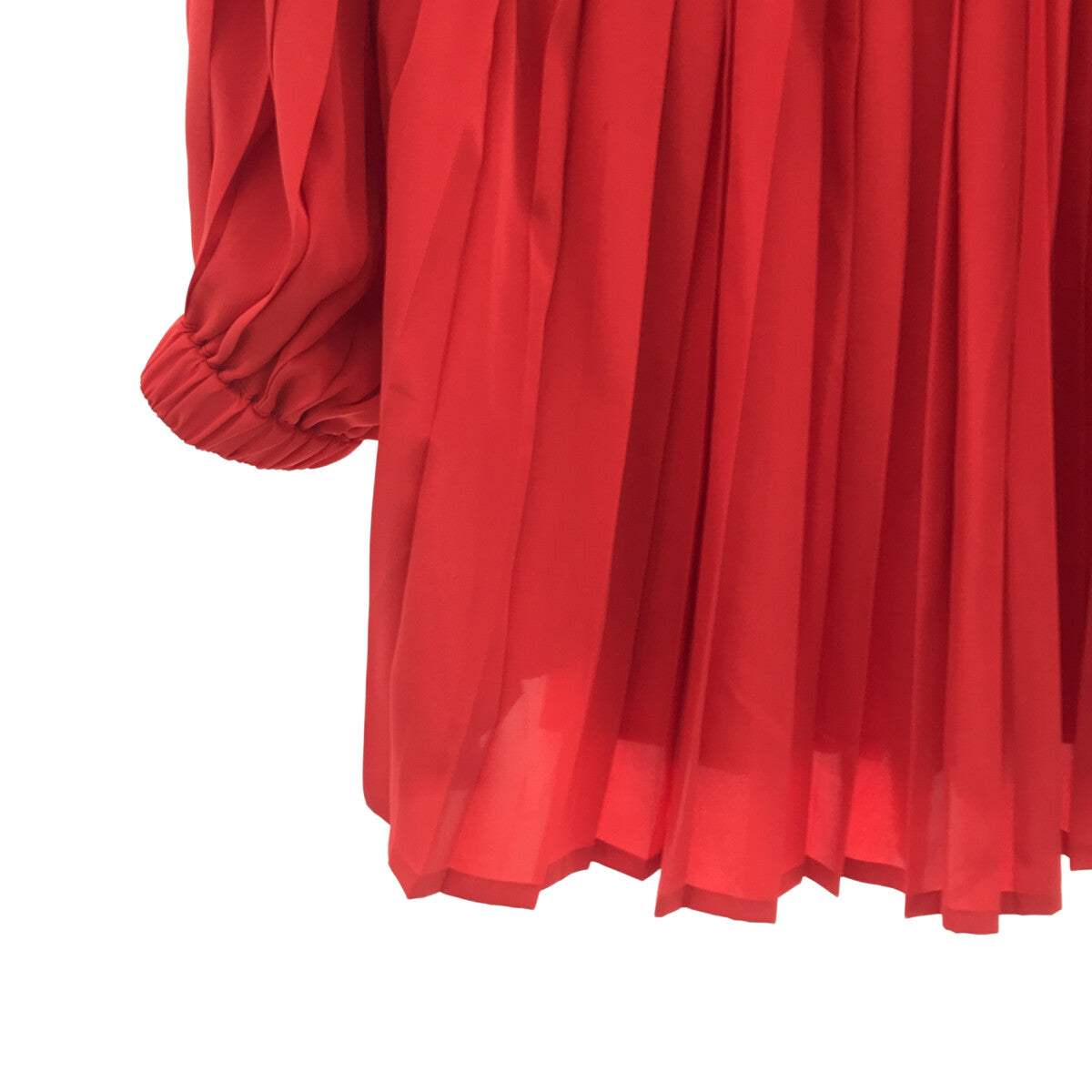 [New] JEANPAULKNOTT | Gathered pleated voluminous blouse | F | Red | Women's