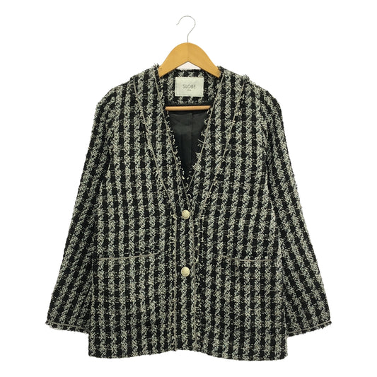 SLOBE IENA | Tweed collarless jacket | F | Women's