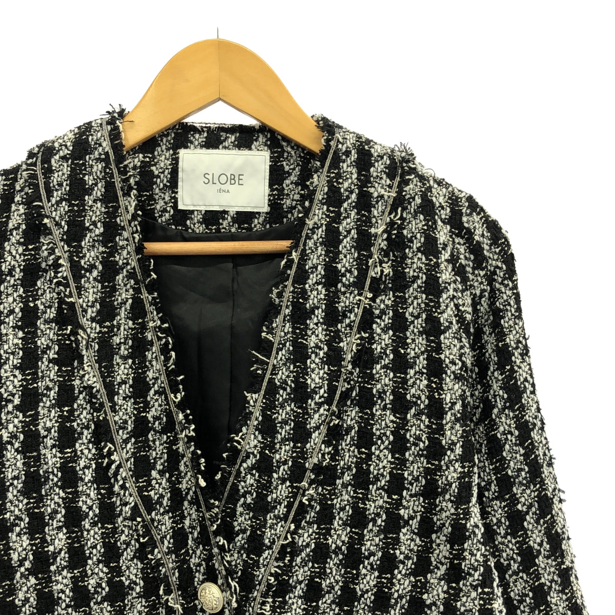 SLOBE IENA | Tweed collarless jacket | F | Women's