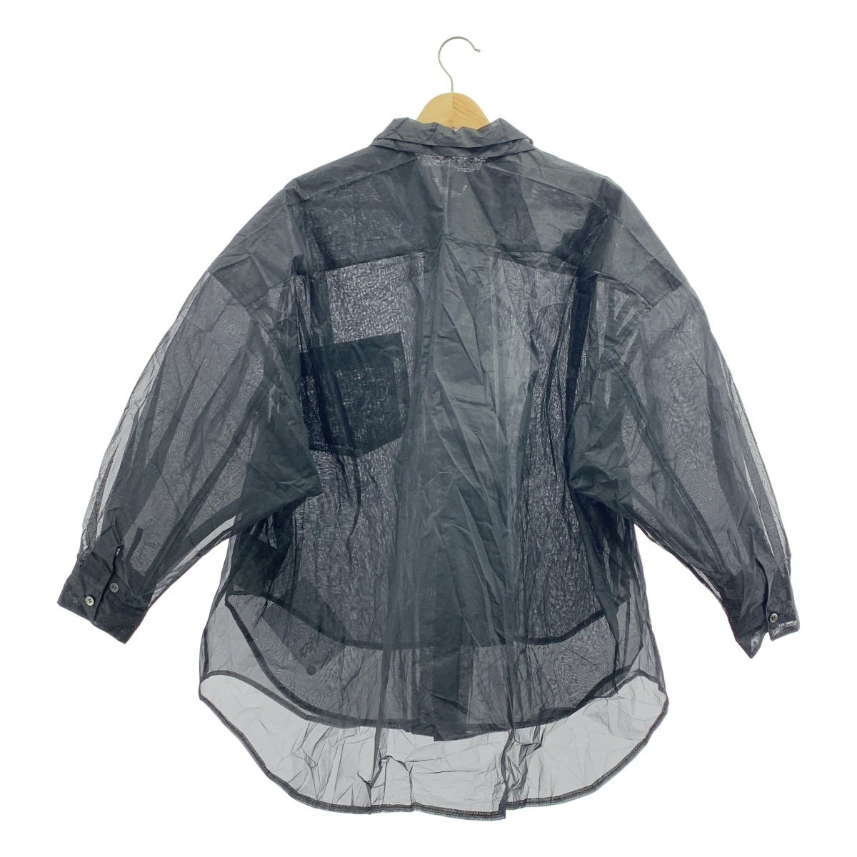 【美品】  COMME des GARCONS COMME des GARCONS / コムコム | 2024AW | ラウンドカラー レイヤード オーガンジー シアー ブラウス | XS | ブラック | レディース