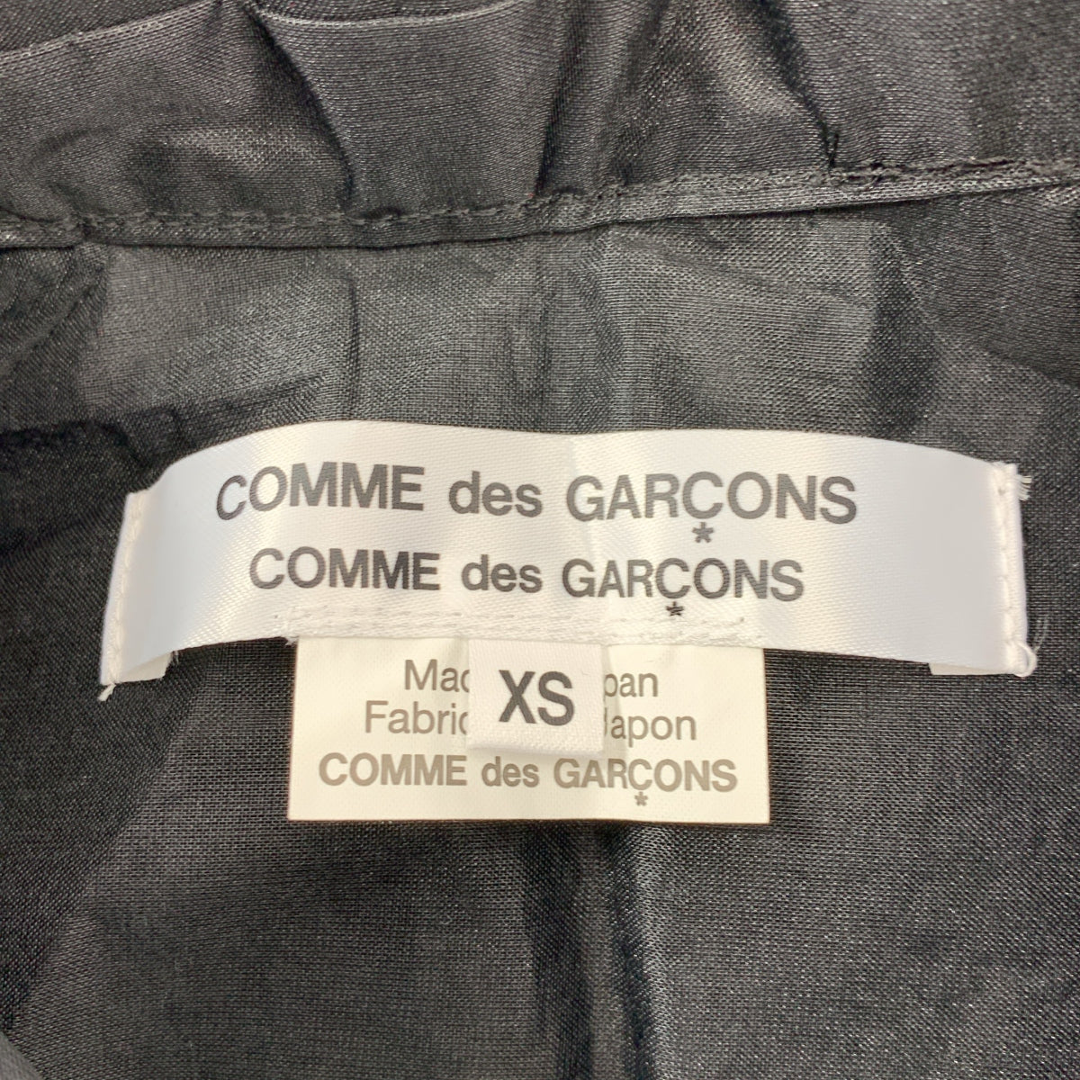 【美品】  COMME des GARCONS COMME des GARCONS / コムコム | 2024AW | ラウンドカラー レイヤード オーガンジー シアー ブラウス | XS | ブラック | レディース