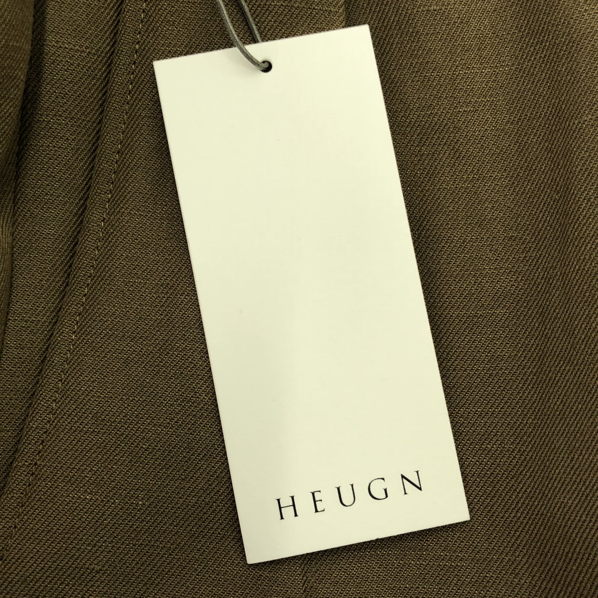 【美品】  HEUGN / ユーゲン | AARON ウールリネン 2インプリーツ サイドアジャスター テーパードパンツ | 2 | ブラウン | メンズ