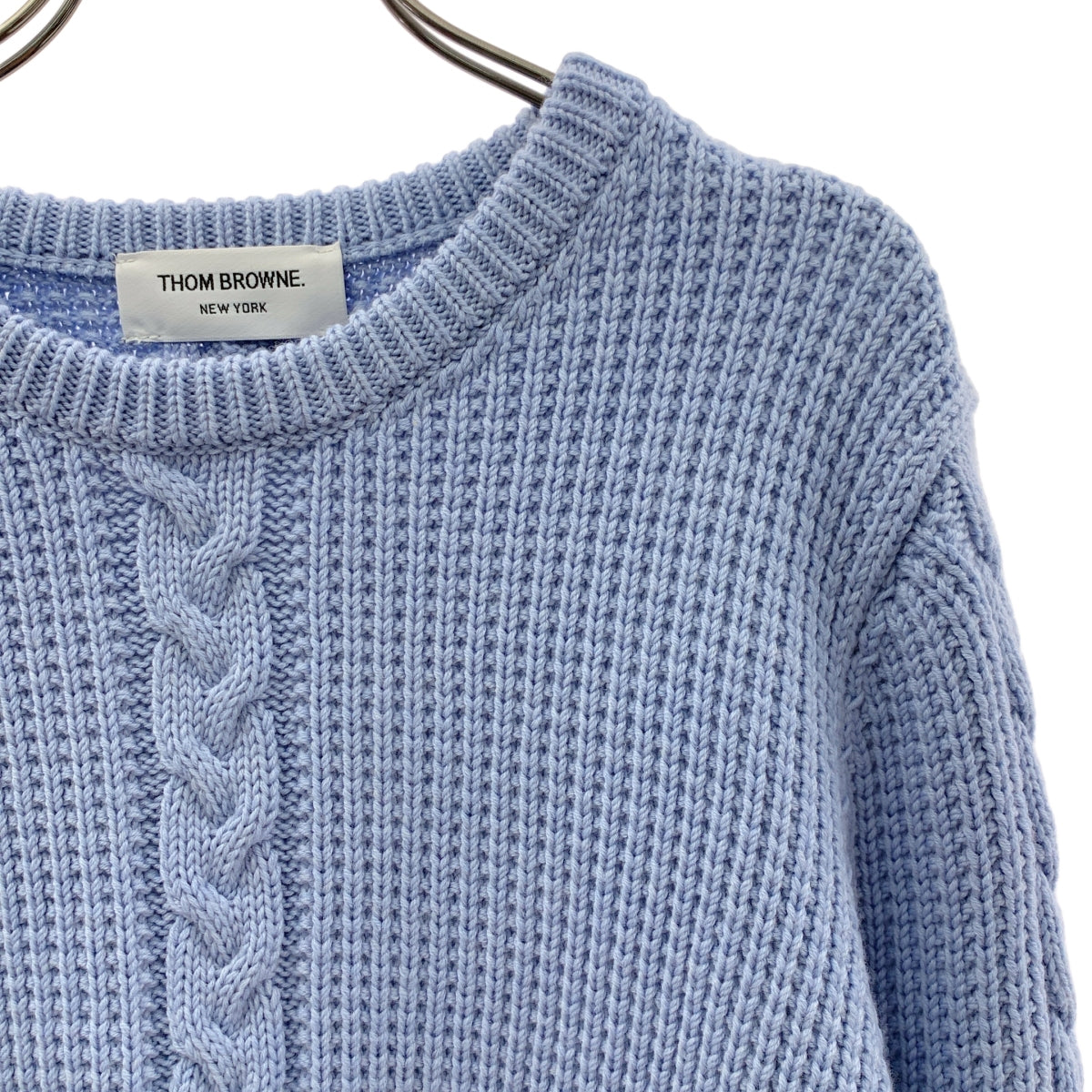 美品】 THOM BROWNE / トムブラウン | ウール ケーブル クルーネック