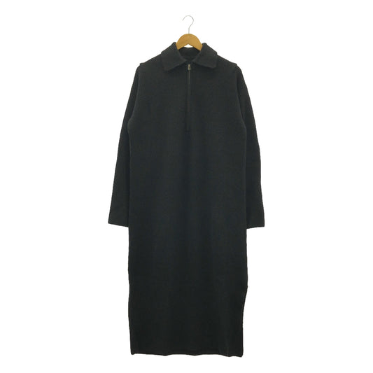 CITYSHOP / シティショップ | 2024AW | ZIP UP KNIT DRESS / ハーフジップ ニット ワンピース | 38 | ブラック | レディース