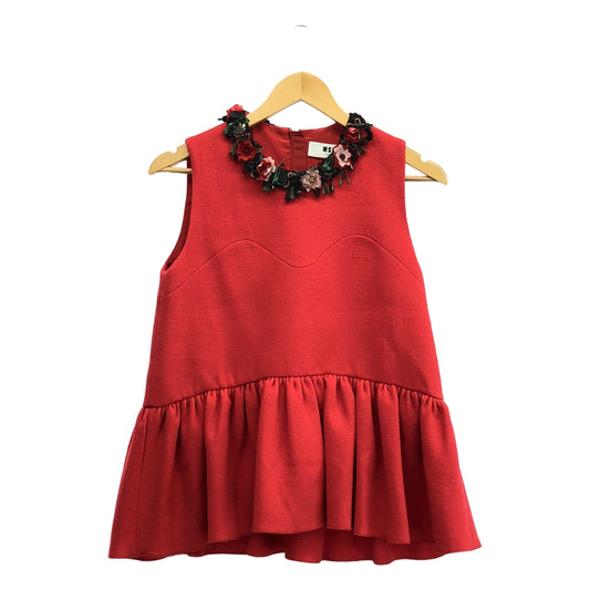 MSGM | Flower Motif Flare Sleeveless Top | Size 40 | Women's