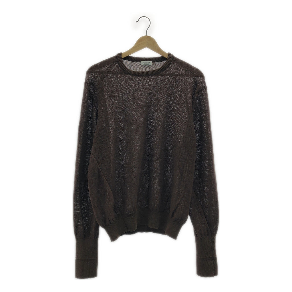 【美品】  MAATEE&SONS / マーティー&サンズ | 2024SS | 強撚LINEN ひょっとこ C/N SWEATER クルーネック リネンニット セーター | 3 | ブラウン | メンズ