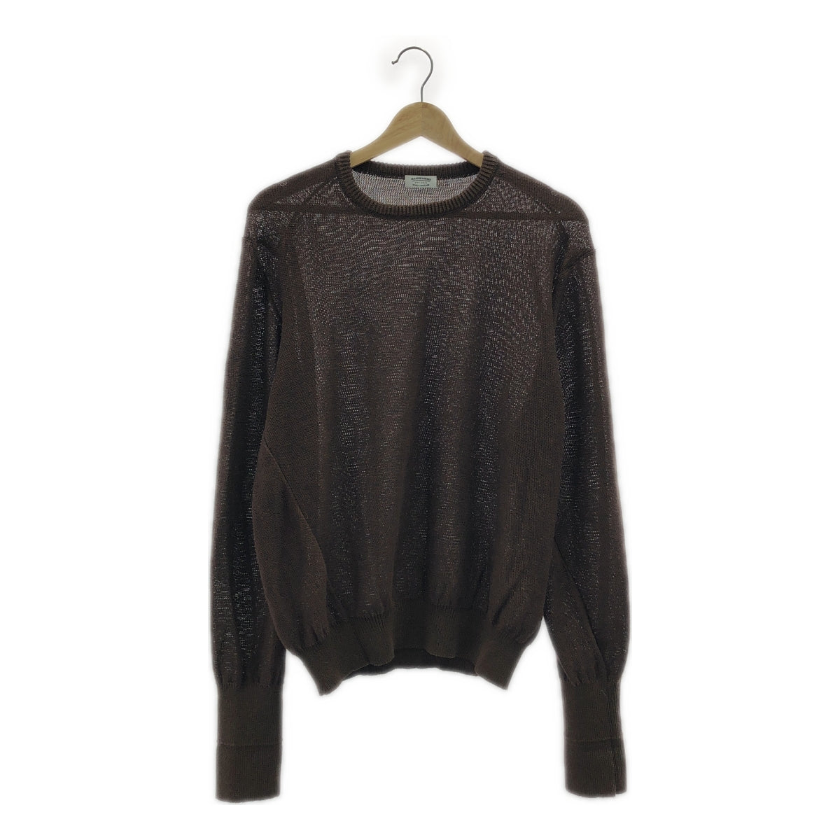 【美品】  MAATEE&SONS / マーティー&サンズ | 2024SS | 強撚LINEN ひょっとこ C/N SWEATER クルーネック リネンニット セーター | 3 | ブラウン | メンズ