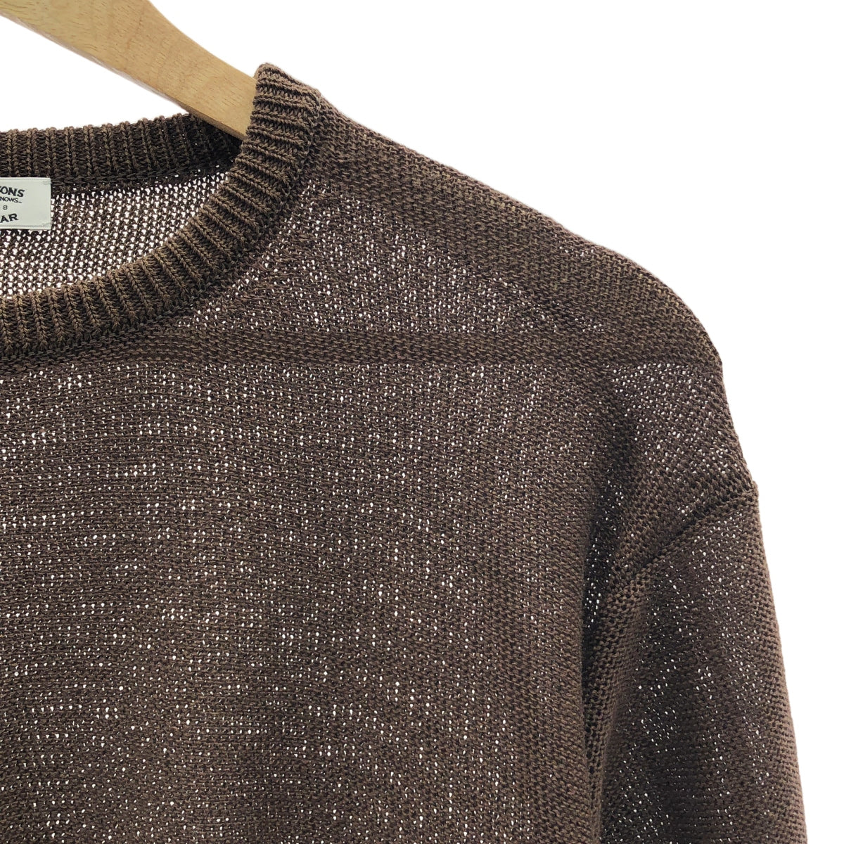 【美品】  MAATEE&SONS / マーティー&サンズ | 2024SS | 強撚LINEN ひょっとこ C/N SWEATER クルーネック リネンニット セーター | 3 | ブラウン | メンズ