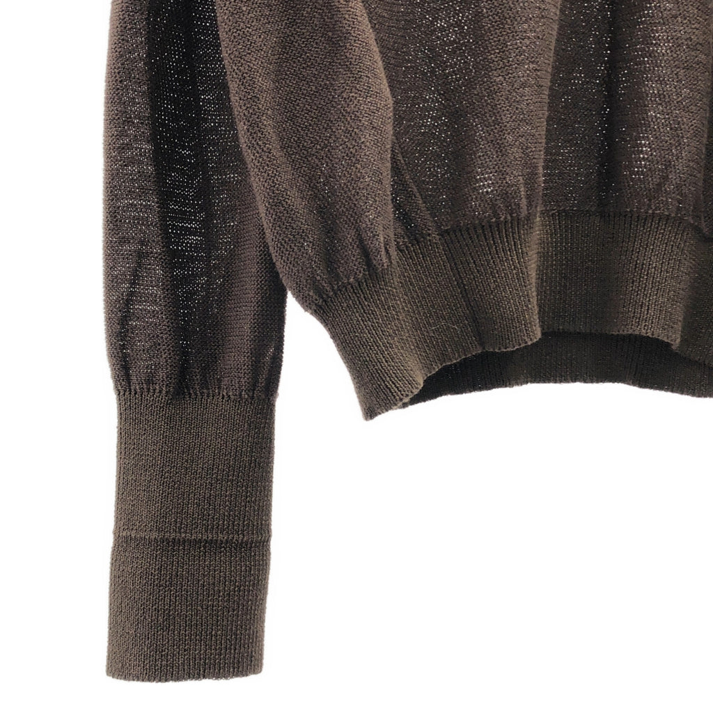 【美品】  MAATEE&SONS / マーティー&サンズ | 2024SS | 強撚LINEN ひょっとこ C/N SWEATER クルーネック リネンニット セーター | 3 | ブラウン | メンズ