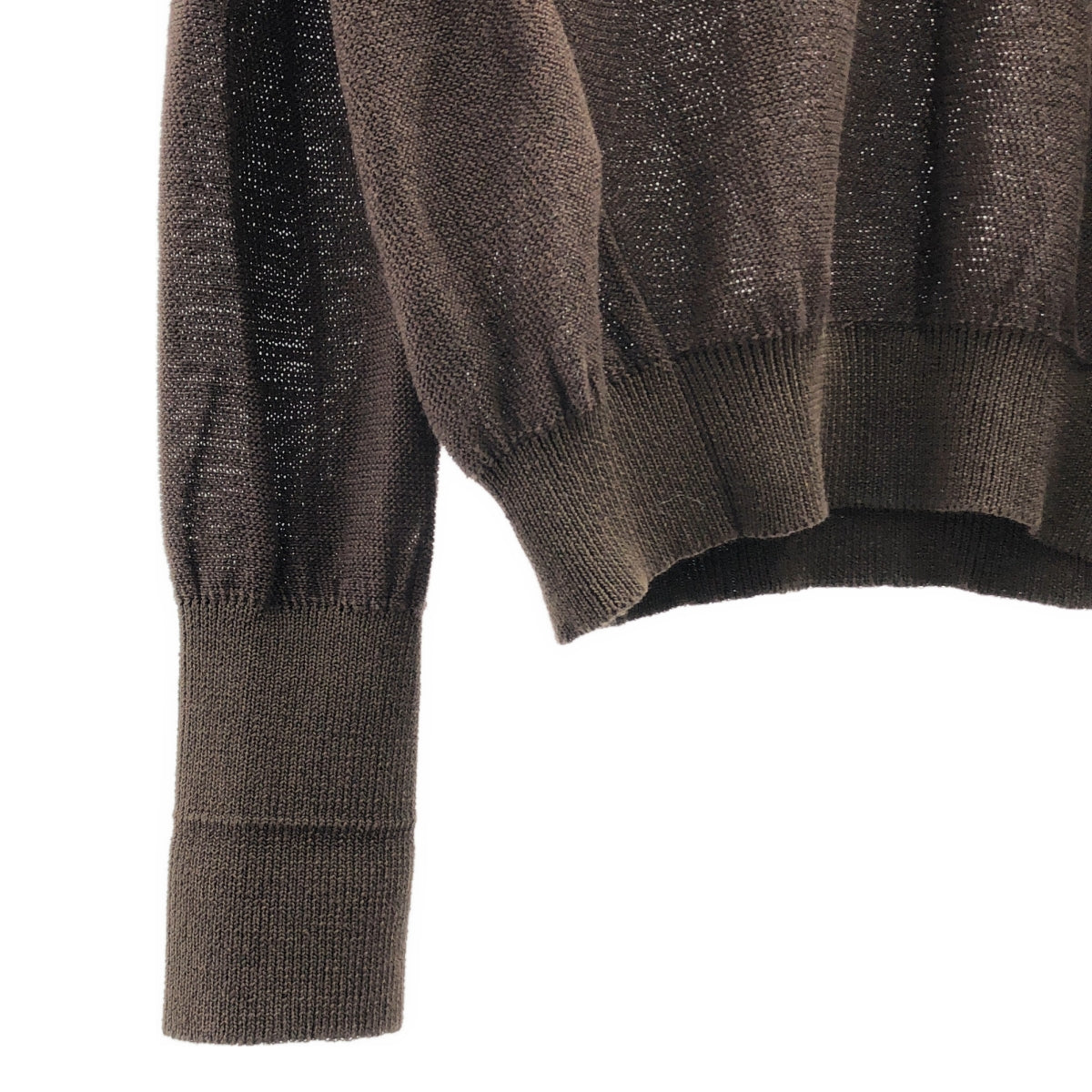 【美品】  MAATEE&SONS / マーティー&サンズ | 2024SS | 強撚LINEN ひょっとこ C/N SWEATER クルーネック リネンニット セーター | 3 | ブラウン | メンズ