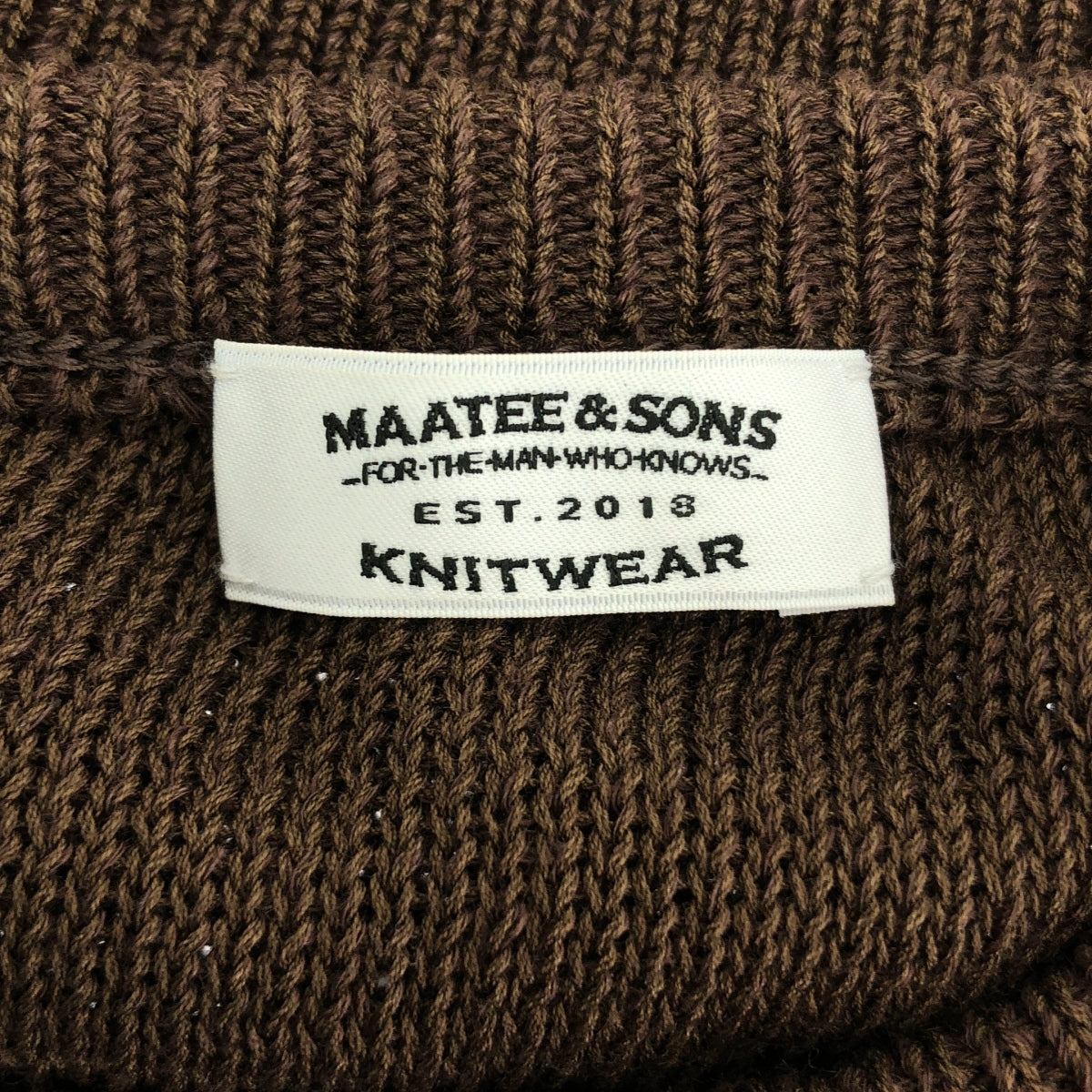 【美品】  MAATEE&SONS / マーティー&サンズ | 2024SS | 強撚LINEN ひょっとこ C/N SWEATER クルーネック リネンニット セーター | 3 | ブラウン | メンズ