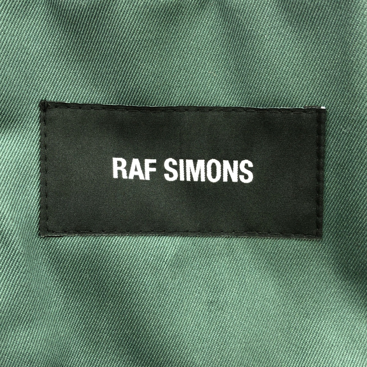 [Good Condition] RAF SIMONS | Oversized Fleeced Rs Patch Bomber Jacket | Size 44 | Green | Men's