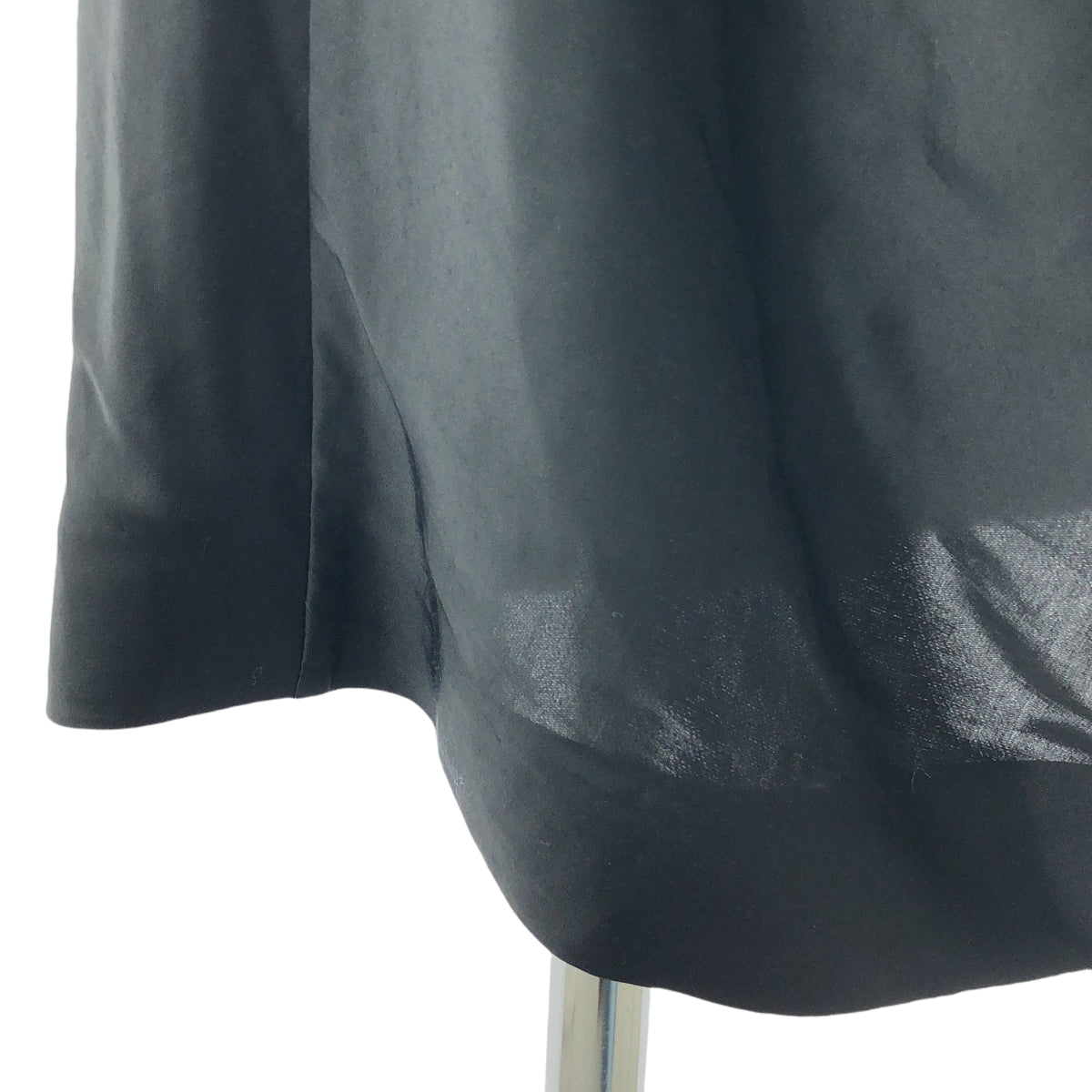 【美品】  TOGA PULLA / トーガプルラ | ACETATE SATIN DRESS / ドローストリング ギャザー ワンピース | 36 | ブラック/ライトブルー | レディース