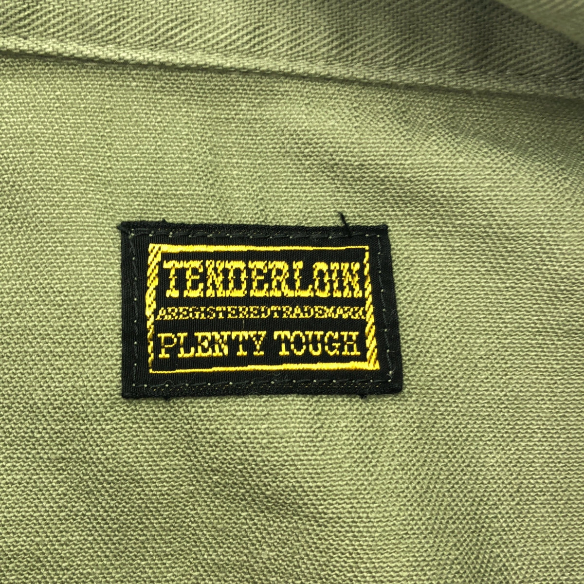 TENDERLOIN / テンダーロイン | HBT ヘリンボーン ステンシル ミリタリージャケット | XS | カーキ | メンズ