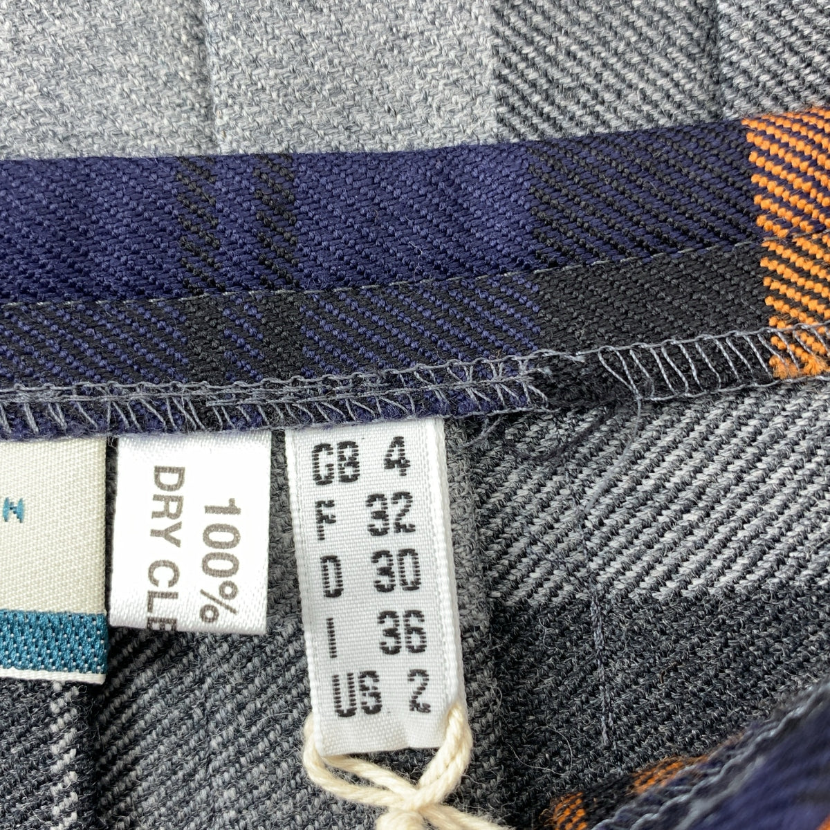 【美品】  O'NEIL OF DUBLIN / オニールオブダブリン | レザー切替 チェック キルト ラップスカート | 4 | ネイビー/オレンジ | レディース