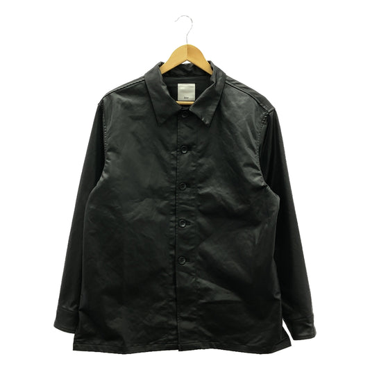 &her / アンドハー | Ecoleather Shirts Jacket エコレザー シャツ ジャケット | F | レディース