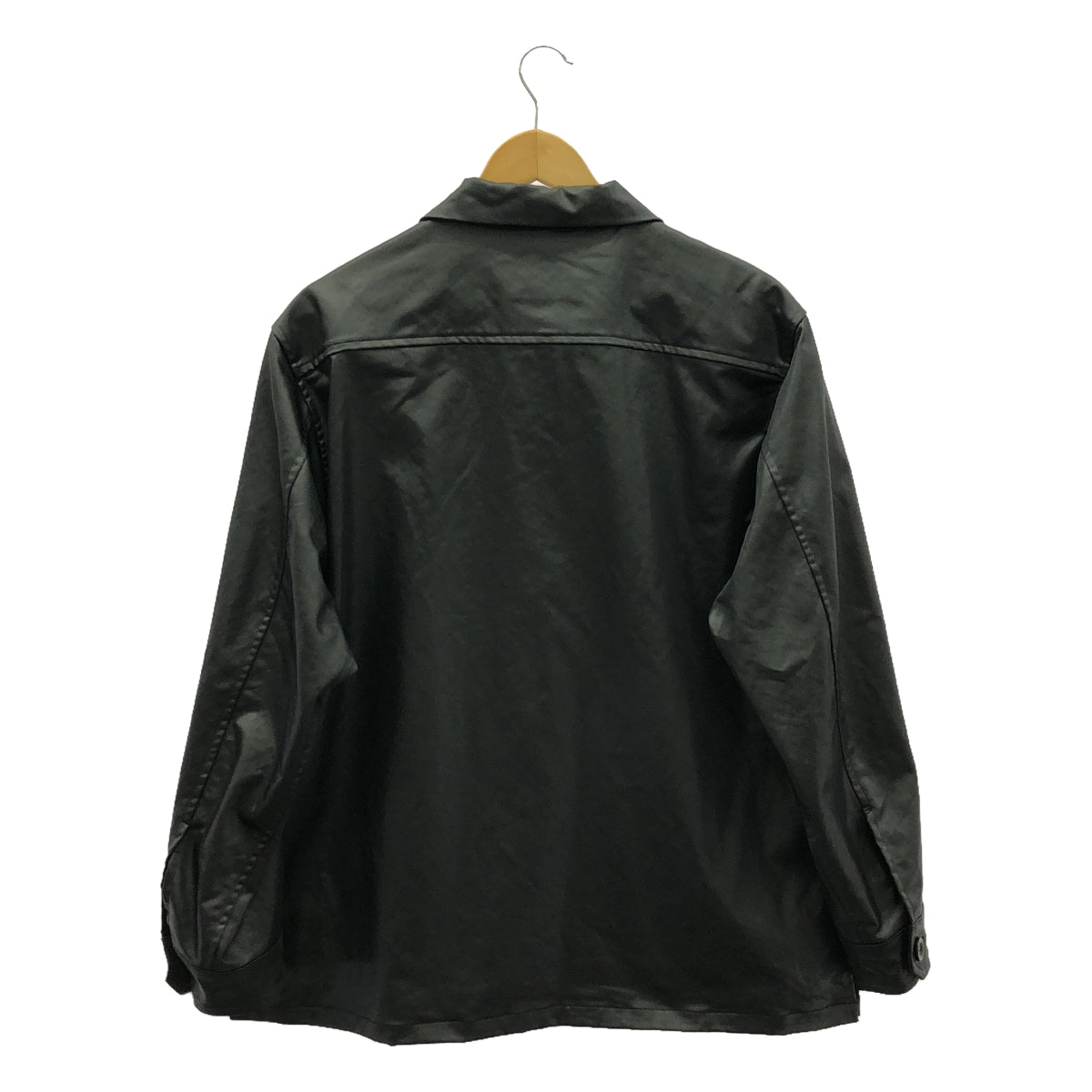 &her / アンドハー | Ecoleather Shirts Jacket エコレザー シャツ ジャケット | F | レディース